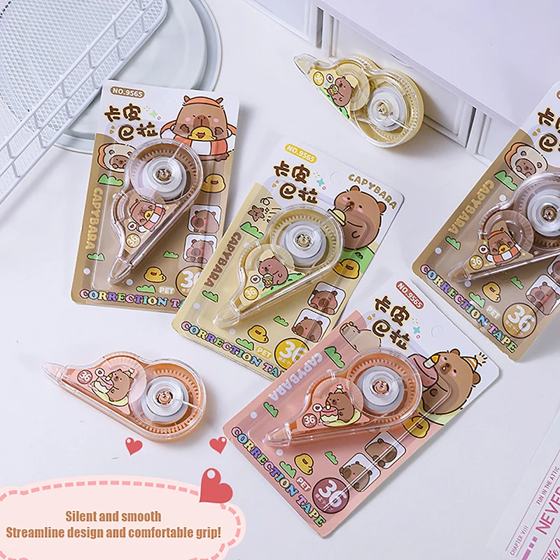 Cute Capybara Cartoon White Out Corrector Correction Tape Decoration Stickers Stationery Gift Student Office Supplies