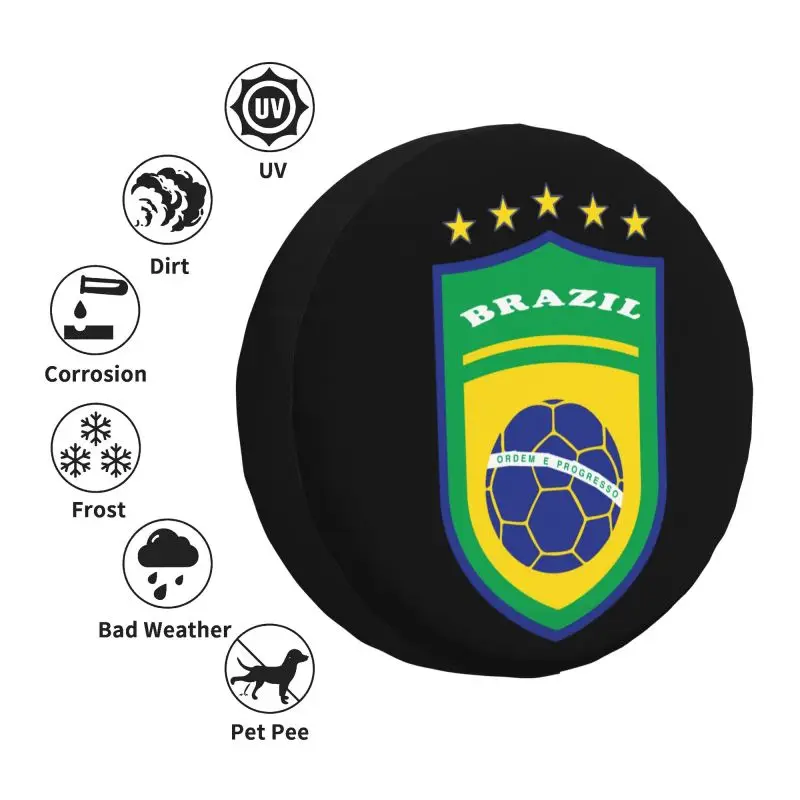 Изготовленный на заказ флаг Бразилии футбольный чехол для запасного колеса Toyota