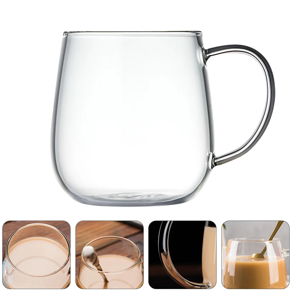 

1Pc Transparent Water Mug Glass Cup Multi-function Cup (White)