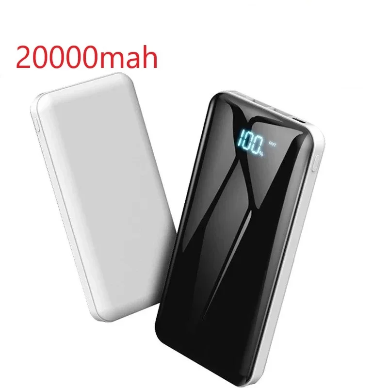 

20000mAh Power Bank Powerbank Outdoor Travel Charger LCD Digital Display LED Lighting Phone External Battery Pack for Smartphone