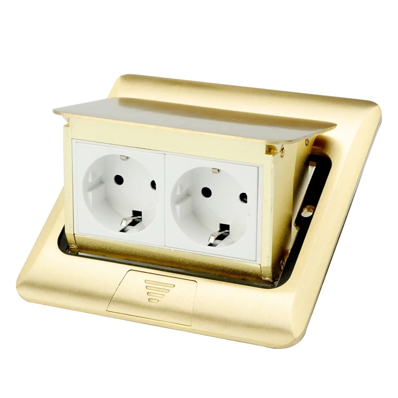 

-Up Ground Power Electrical Socket With Two Socket For Home EU Plug