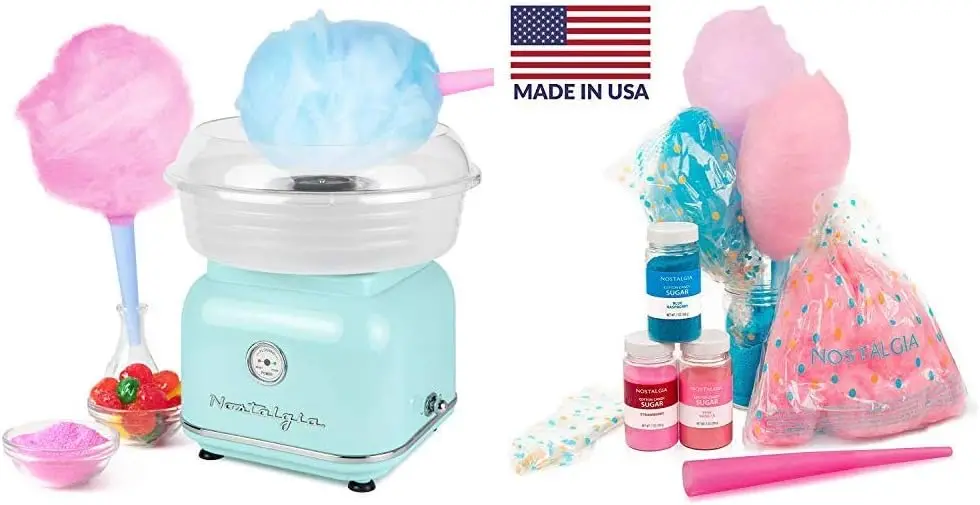 

Classic Retro Hard and Sugar Free Countertop Cotton Candy Maker with Cotton Candy Party Kit