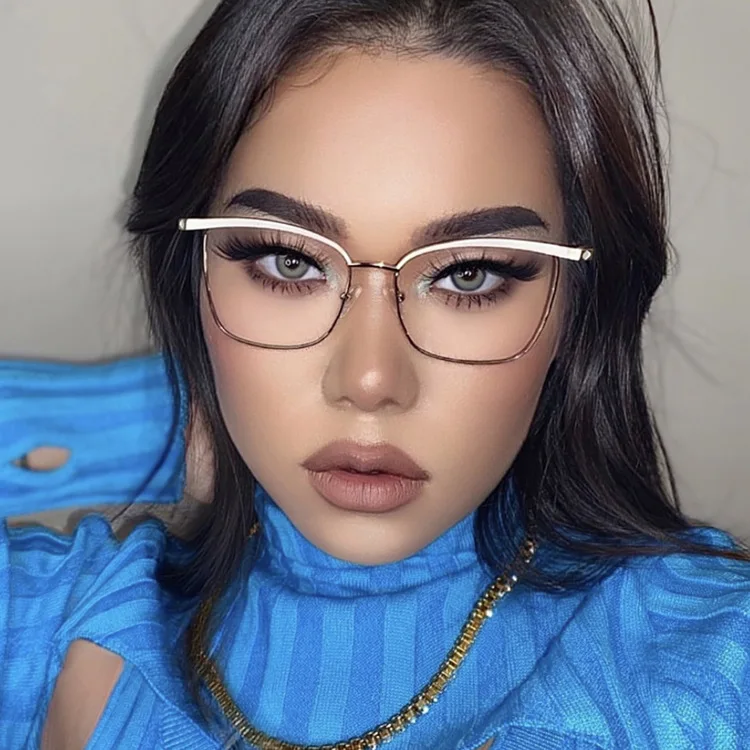 

Anti Blue Light Block Glasses Female Clear Lens Alloy Frame Eyepiece Women Shades Cat Eye Eyewear Computer Glasses