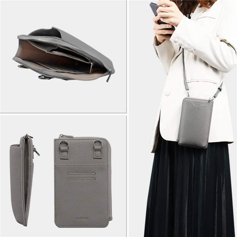 

Women's Crossbody Bags Women Soft Leather Shoulder Messenger Bag Designer Ladies Small Cell Phone Pocket Purse Simple Handbag