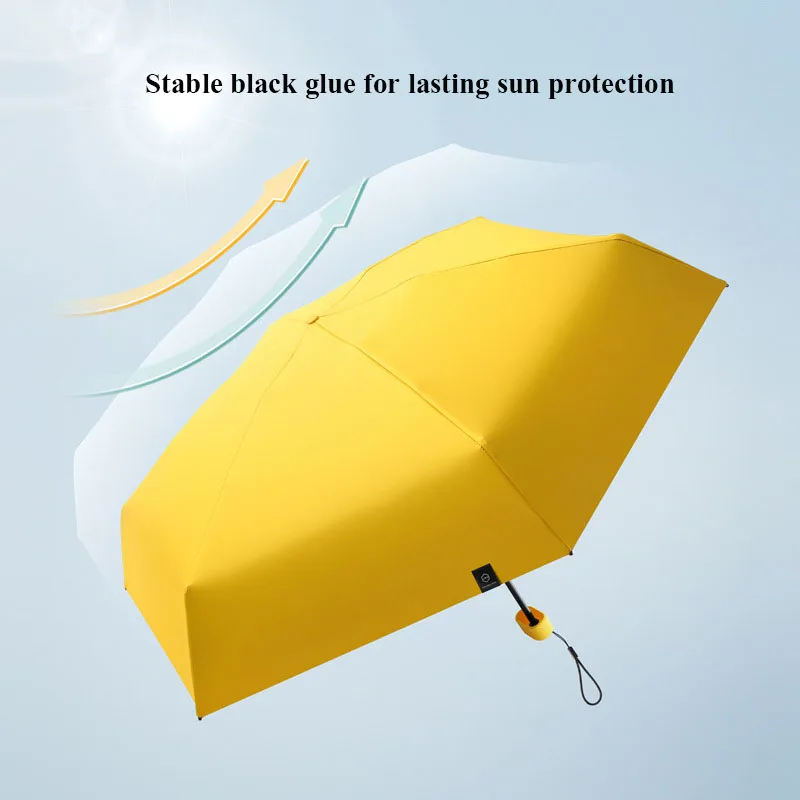 

Small Card Bag, Sun Umbrella, Female Folding, Sunny And Rainy, Six Fold, Mini Sunshade And Ultraviolet Proof Pocket Umbrella