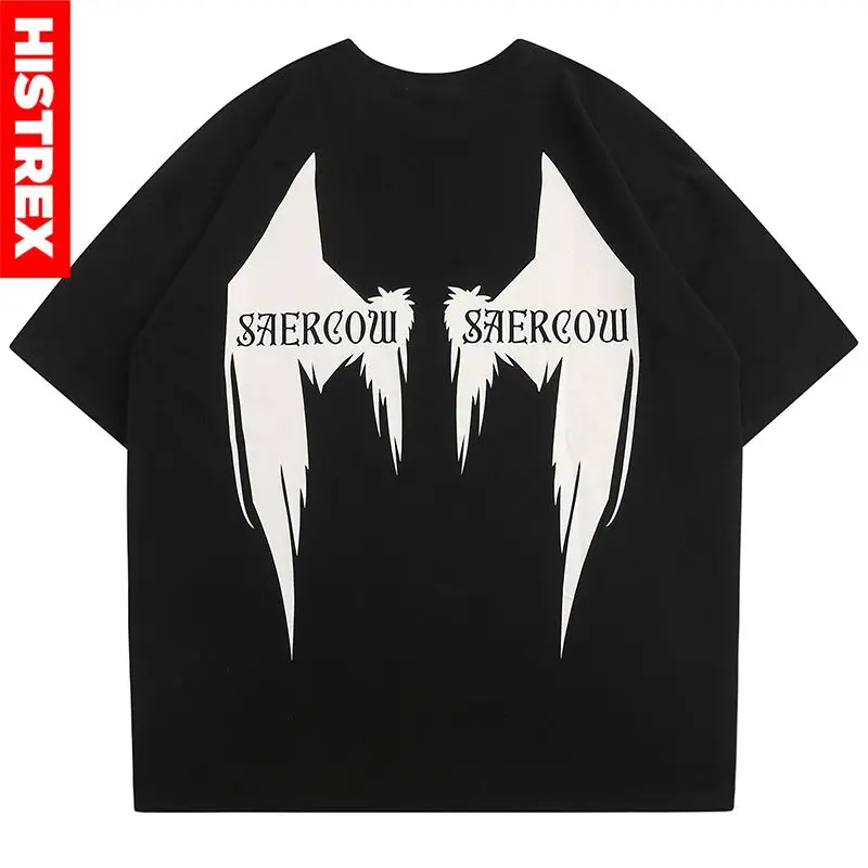 

HISTREX -Мужская футболка с обесцвечиванием тепла, толстая хлопковая футболка, уличная одежда в стиле хип-хоп, винтажная футболка, топ с коротким рукавом, мужская одежда