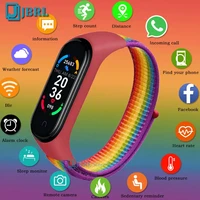 m6 nylon smart watch women men fitnesstracker smartwatch heart rate blood pressure sport smart clock for android ios smart watch