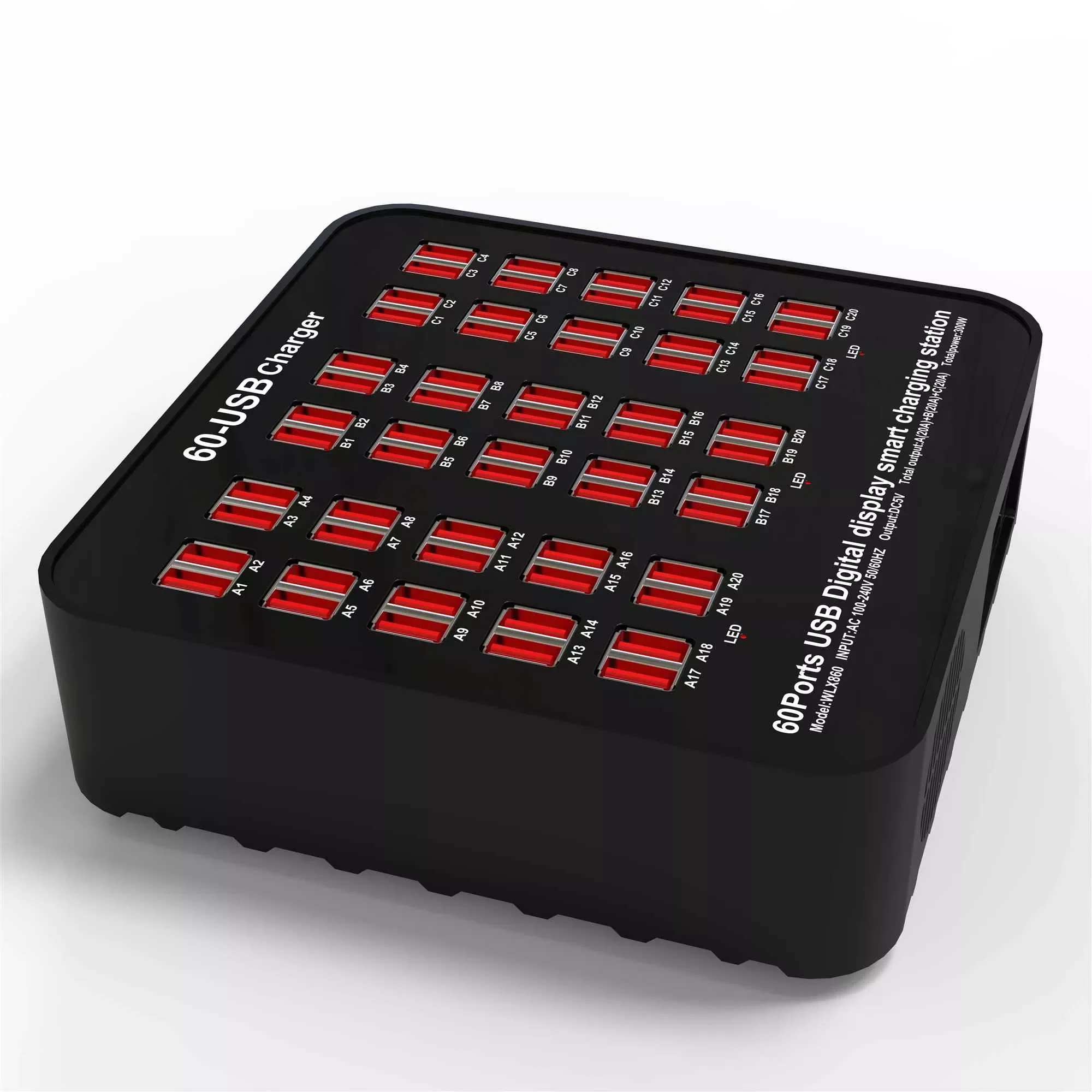 

Smart 60 Ports USB Hub Charging Station Power Outlet Multi Port Speed Wall Charger Dock Charger Home Office Adapter