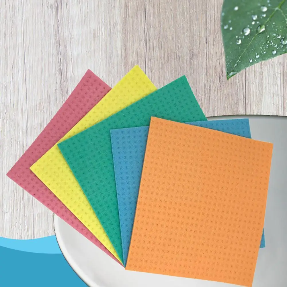 

Dish Cloths Reusable Absorbent Hand Towels For Kitchen Counters & Washing Dishes - Cellulose Sponge Cloth - Eco Friendly T8r4