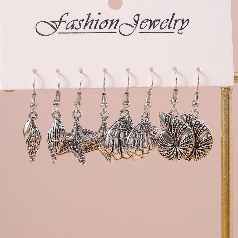 Серебряные серьги-кольца Tenande набор из 8 штук