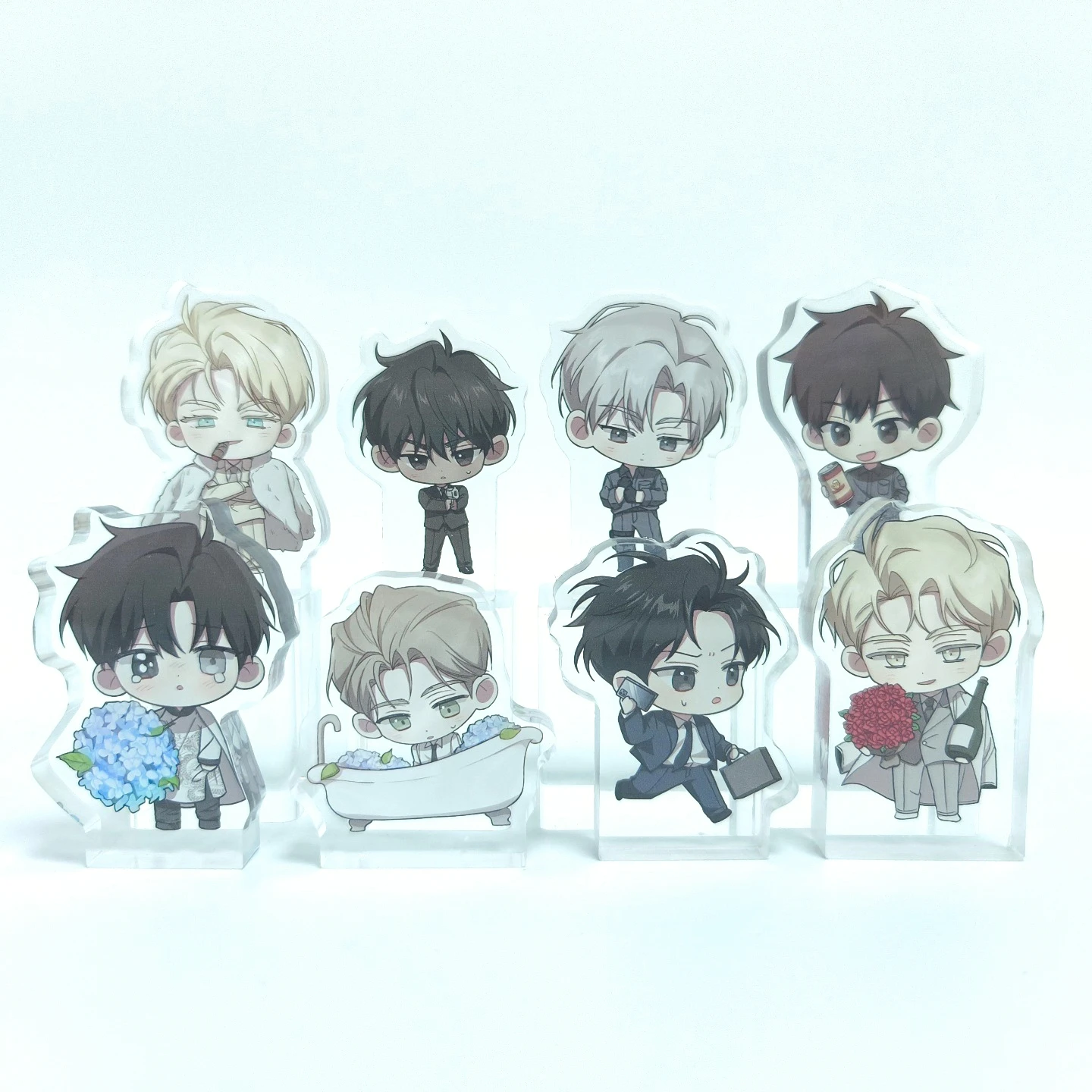Фото Passion Raga Code Name Roses and Champagne Chibi Mini Block Yaoi Manhwa Брелок Акриловая Подставка Аниме-Коллекционный Декор для Стола №1
