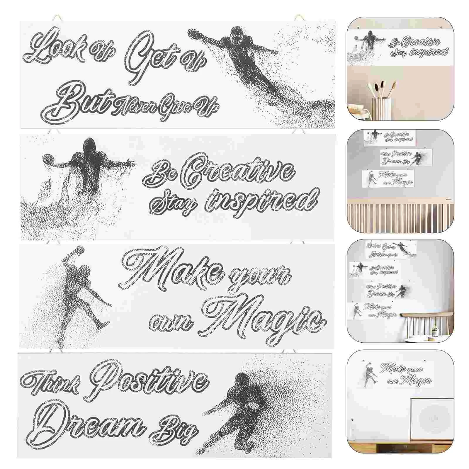 

Wall Sign Inspirational Wooden Wood Hanging Motivational Positive Decor Football Posters Plaque Quotes Sport Board Bedroom
