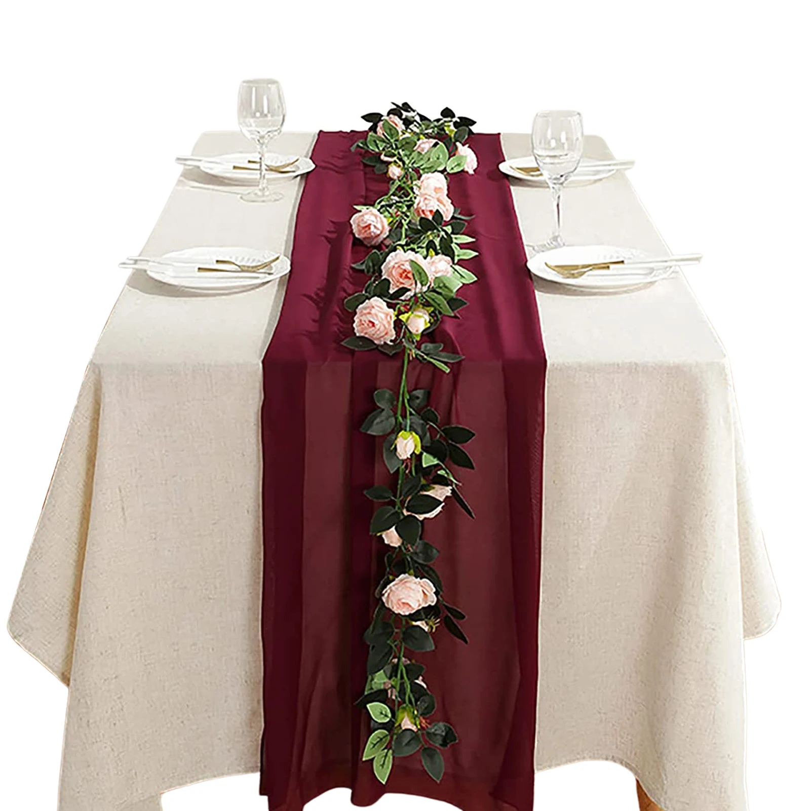 

Chiffon Table Runner Chiffon Table Runners Rustic Wedding Table Cloth Bridal Baby Shower Table Decoration 120 X 27.5in