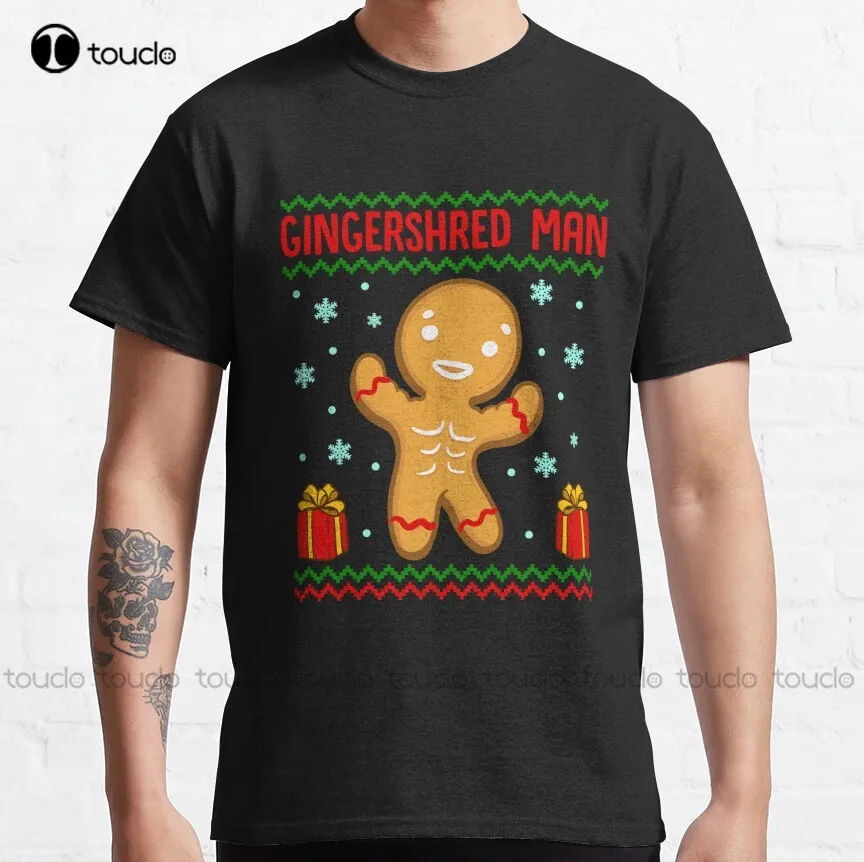Gingershred Man A Cute Buff Christmas Gingerbread Man Classic T-Shirt Basketball Shirts Custom Aldult Teen Unisex Xs-5Xl Cotton