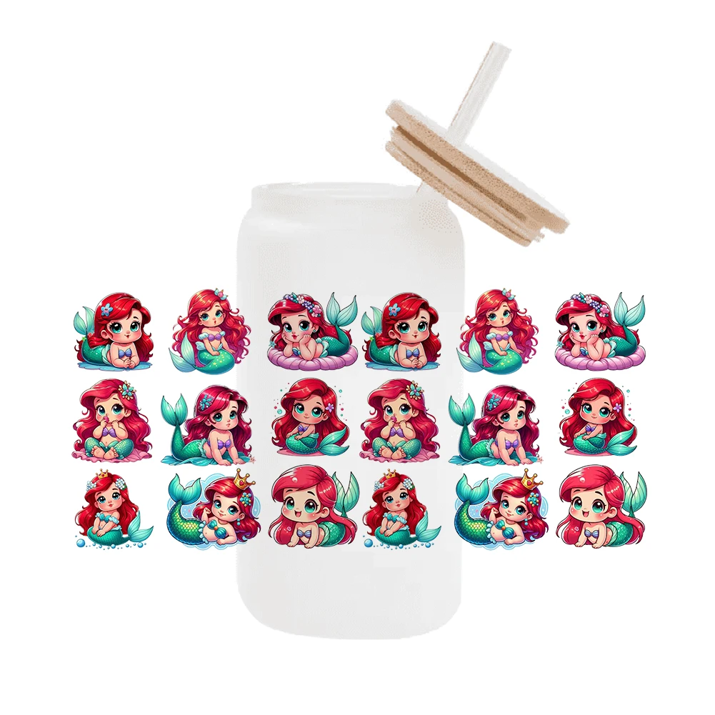 Disney Princess для Libbey банка 16 унций стекло 3D водонепроницаемая УФ DTF кофейная