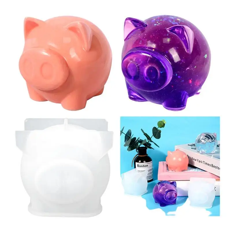 DIY Epoxy Mold Pig Decoration Silicone Mold Epoxy Resin Molds Home Decoration 3D Piggy Aromatherapy Wax Candle Soap Making Mould