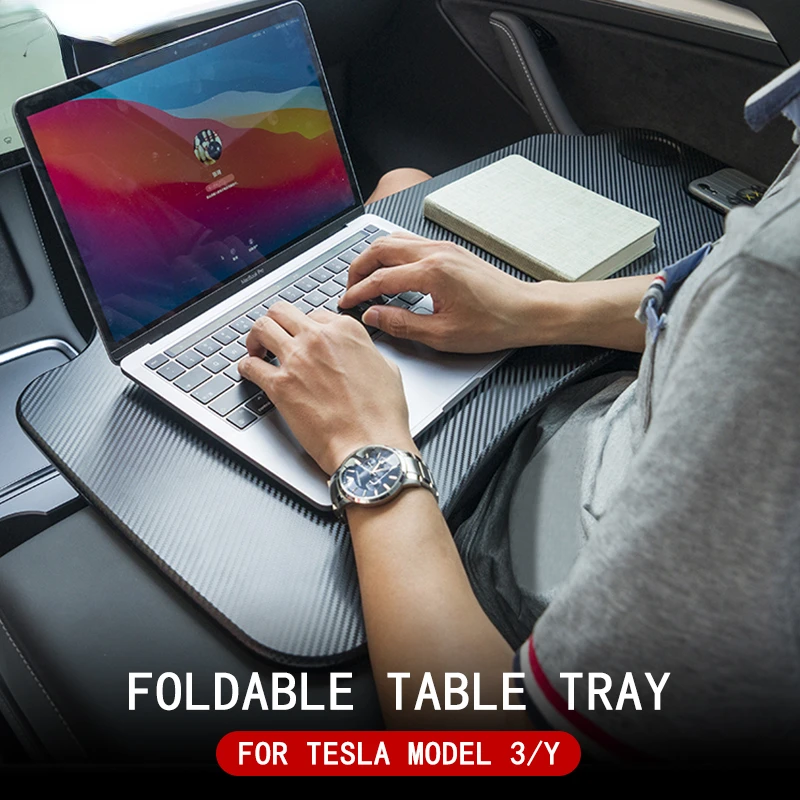 

Voor Tesla Model 3 Model Y 2020 2021 2022 Opvouwbare Laptop Bureau Eten Tafel Lade Bekerhouder Stand Auto accessoires