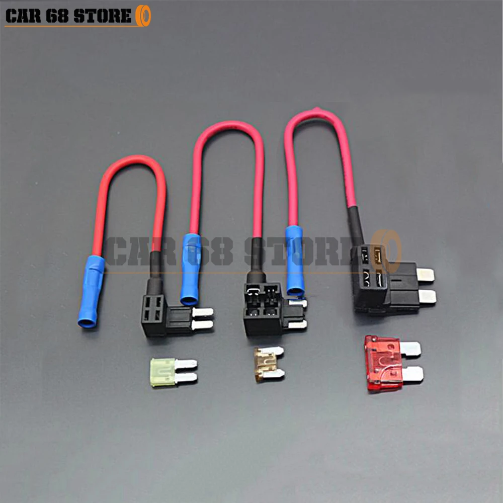 Автомобильный держатель предохранителя для лезвия, переходник для дополнительной цепи, Микро Мини Стандартный ATM, Автомобильные предохранители APM Blade с проводом предохранителя 10 А, 12 В