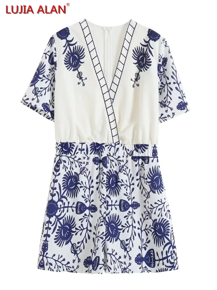 

Элегантные женские свободные шорты в этническом стиле с принтом, летние женские комбинезоны LUJIA ALAN P2583