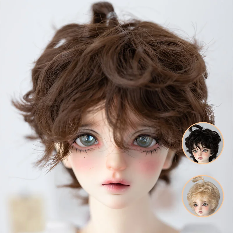 

BJD Doll Accessorie Wig 1/3 1/4 1/6 Milk Soft Silk Wigs Fashion Male Korean Explosive Head Curly Hair Bangs BJD Doll Wig
