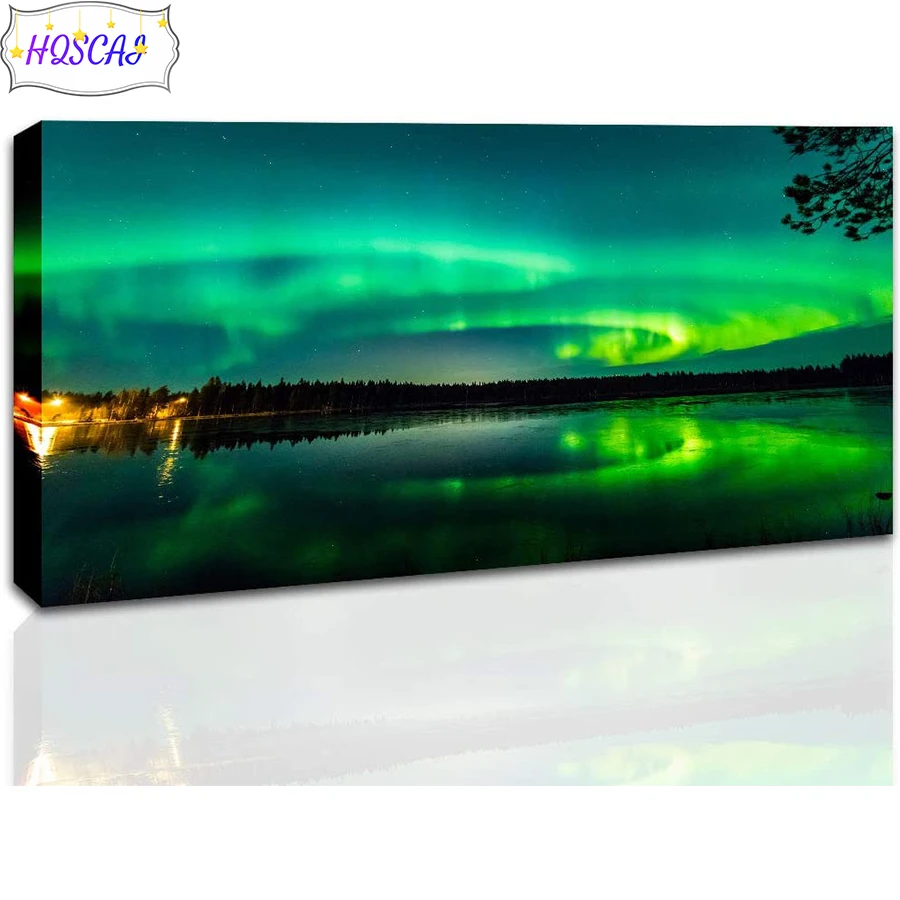 DIY 5D northern lights landscape Diamond Painting Cross Stitch Kits Full Embroidery Mosaic Art Picture of Rhinestones Decor