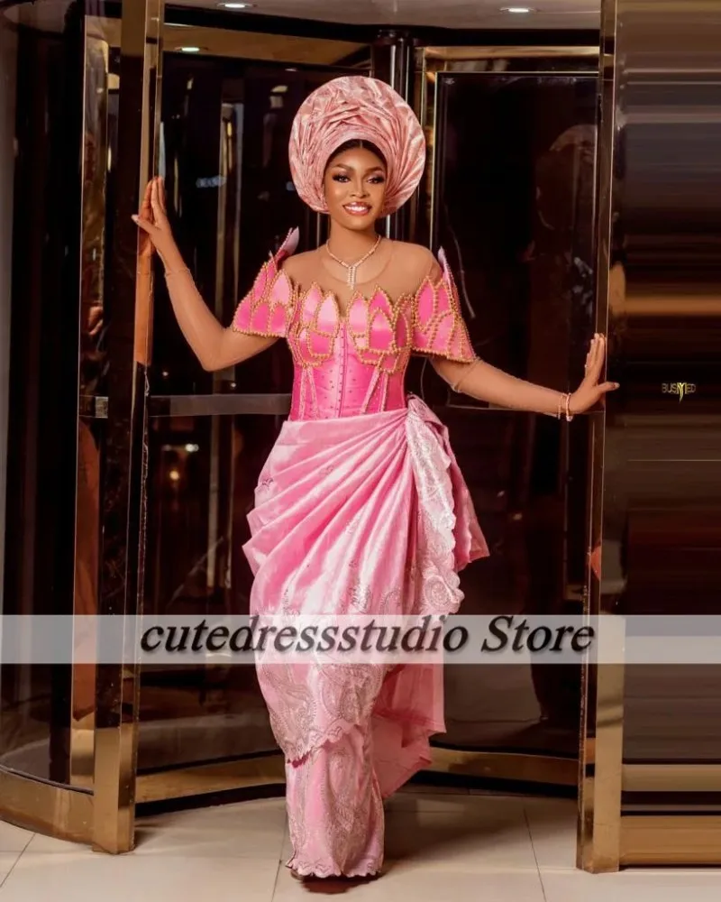 Нигерийские свадебные платья женские роскошные вечерние Scopp с бисером Aso Ebi