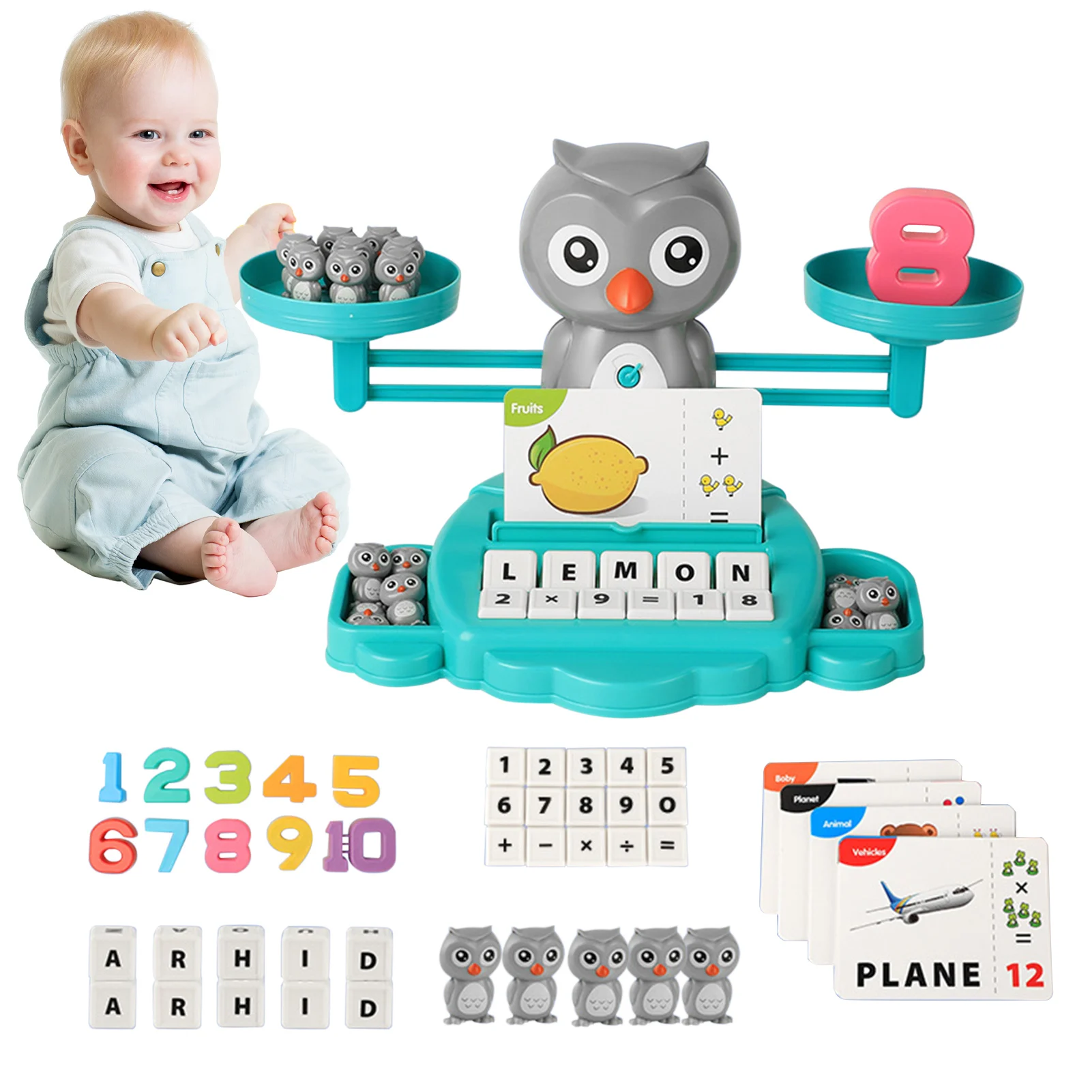 

Montessori Math Toy Digital Balance Scale Educational Math Penguin Balancing Scale Number Board Game Kids Learning Toys