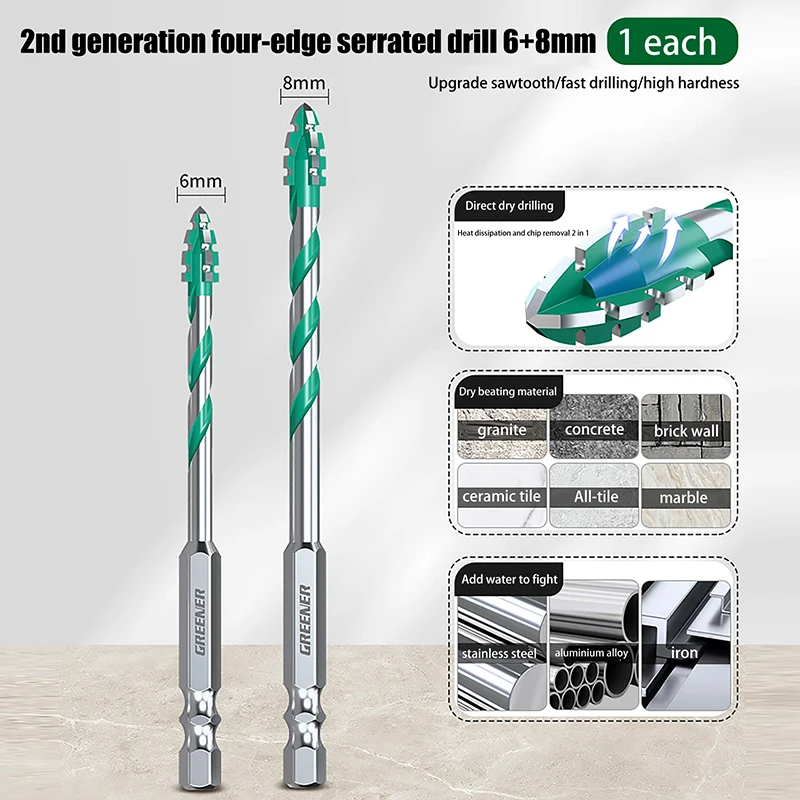 

Лезвие пилообразное эксцентриковое сверло для сверления плитки и бетона Специальная электрическая сверлильная головка Сверло для машины сверхвысокой твердости