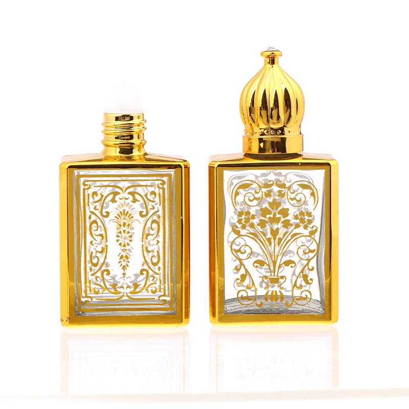 15 мл золотой арабский кристалл атар бутылка масла эфирного стеклянная для