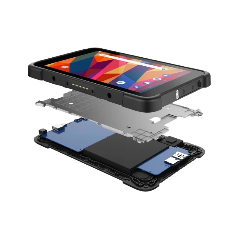 Фото Промышленный 8-дюймовый защищенный планшет Android ODM/OEM, IP67, для использования вне помещений, с NFC, 5G, GPS, креплением для транспорта, считывателем 2D штрих-кодов, хит продаж №2