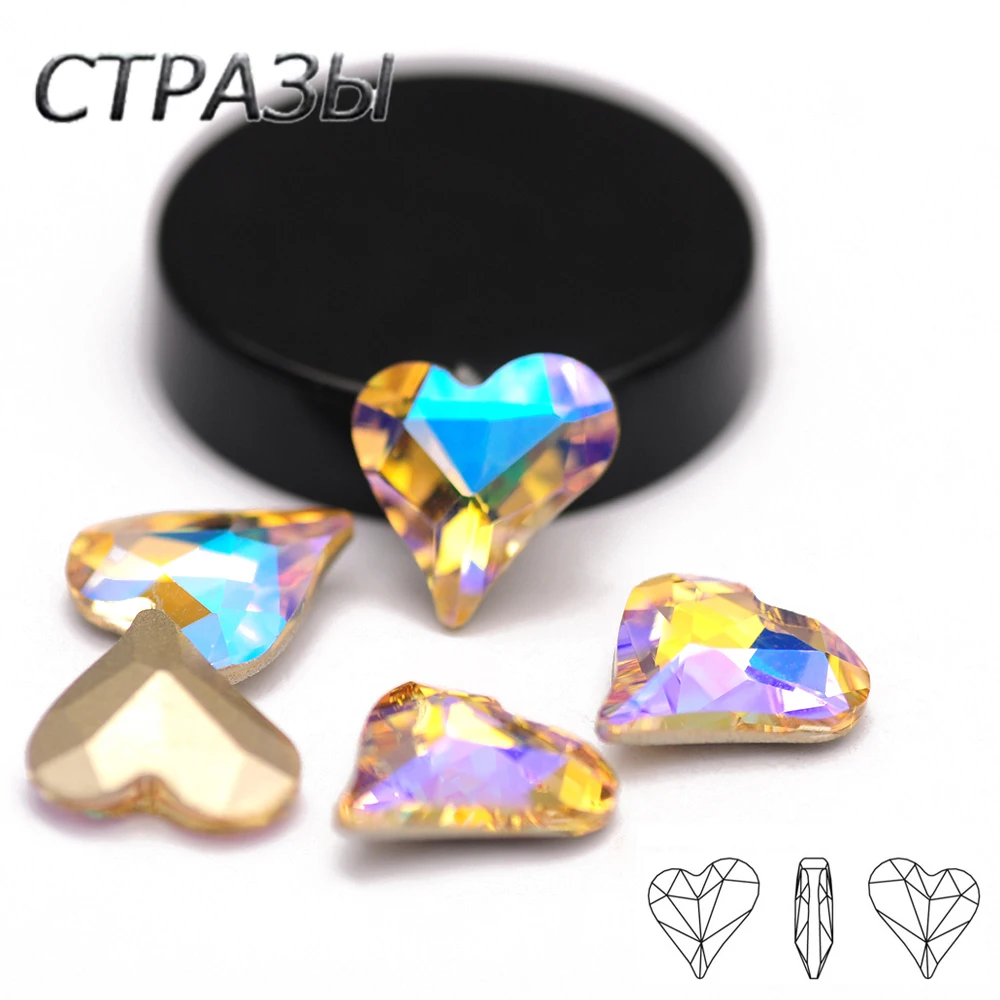 

New Sweet Heart DIY Crafts Glass Rhinestones Paradies Shine 5A Sewing Fabric Garment Pointback Crystals Decorative Gems Diamond