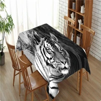 animal tiger tablecloth polyester hotel picnic table rectangular table covers home dining tea table decoration