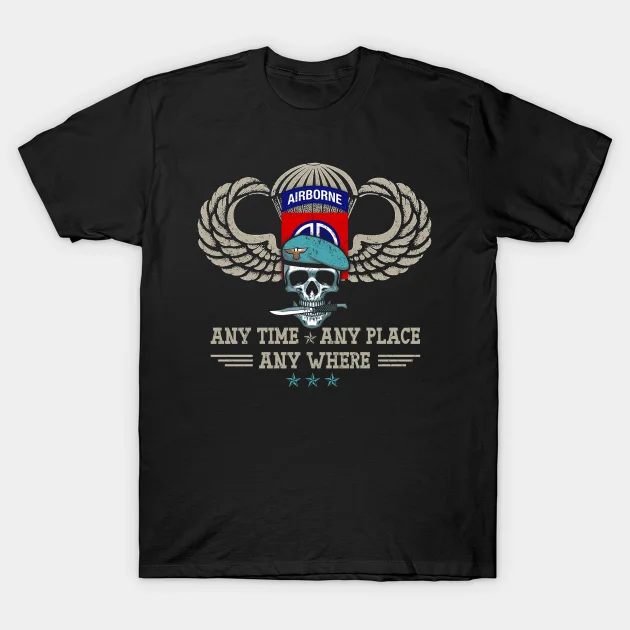 

82nd Airborne Paratrooper Veterans Day T-Shirt 100% Cotton O-Neck Summer Short Sleeve Casual Mens T-shirt Size S-3XL