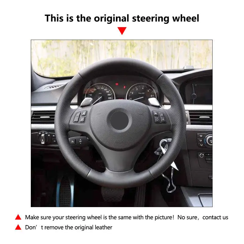 Стайлинг автомобиля Замшевый кожаный чехол на руль для BMW M Sport E81 E82 E87 E88 M3 E90 E92 E93