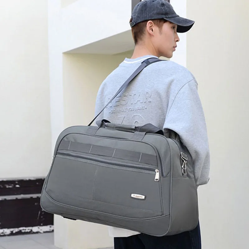 60L Portable Travel Bag Men's Large capacity Duffel Handbag Luggage Bags Leisure Weekend Sports Overnight Shoulder Bag X16D