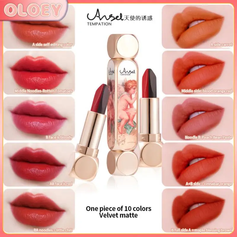 

блеск для губ Ten-Colors Lip Gloss Makeup Waterproof Non-Stick Cup Lipstick Angel Ten-Color Silky Lip Full Color