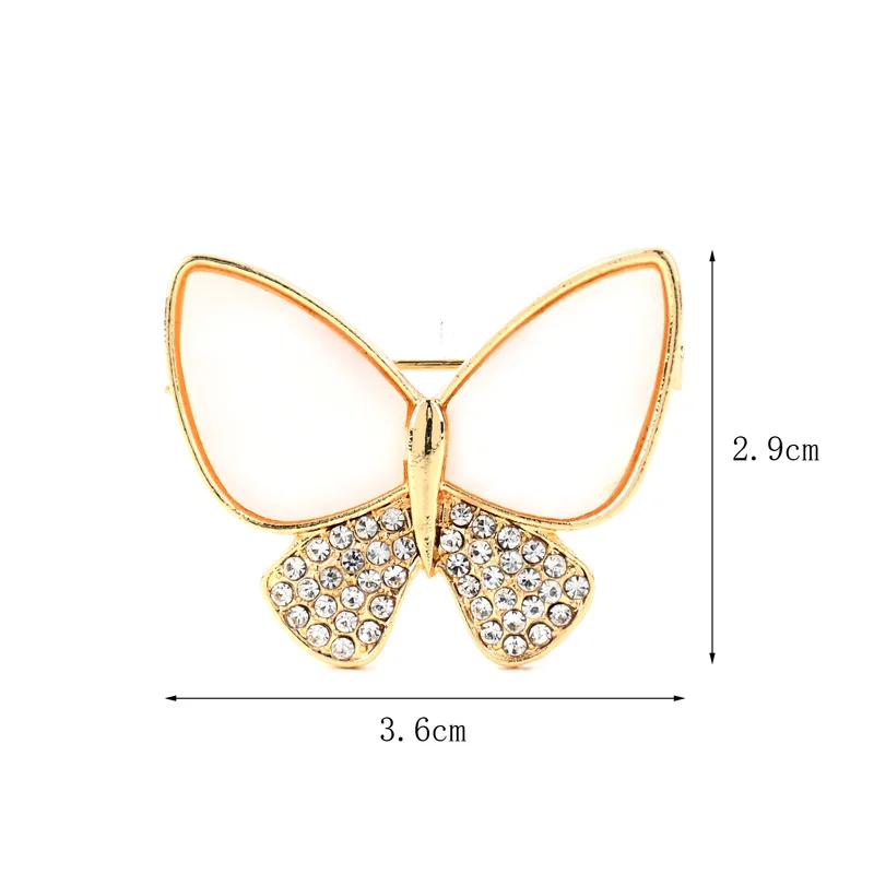 Элегантная брошь-бабочка в виде ракушки золотой костюм с цирконием для женщин