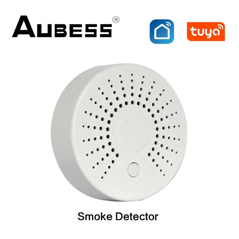 

Tuya WIFI Smoke Detector Fire Protection Alarm Sensor Independent Wireless Battery Operated Smart Life Push Alert Home Security