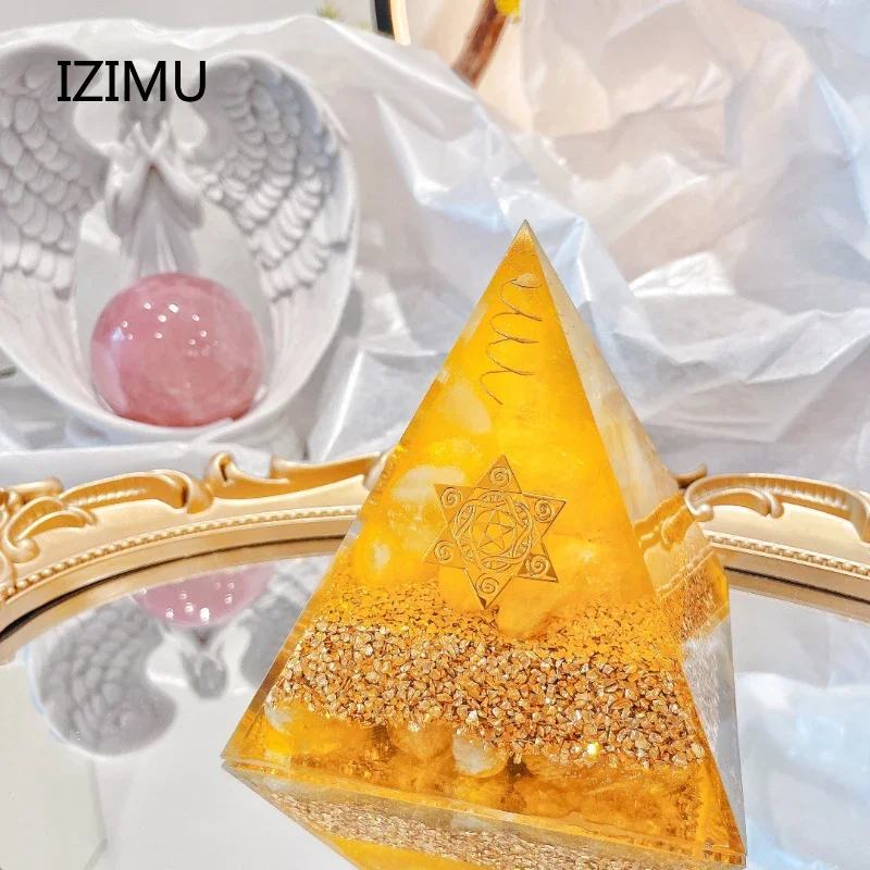 

Constellation Gift Energy Natural Crystal Pyramid Spirit Chakra Generator Organic Stone Pyramid Room Decor desk decoration