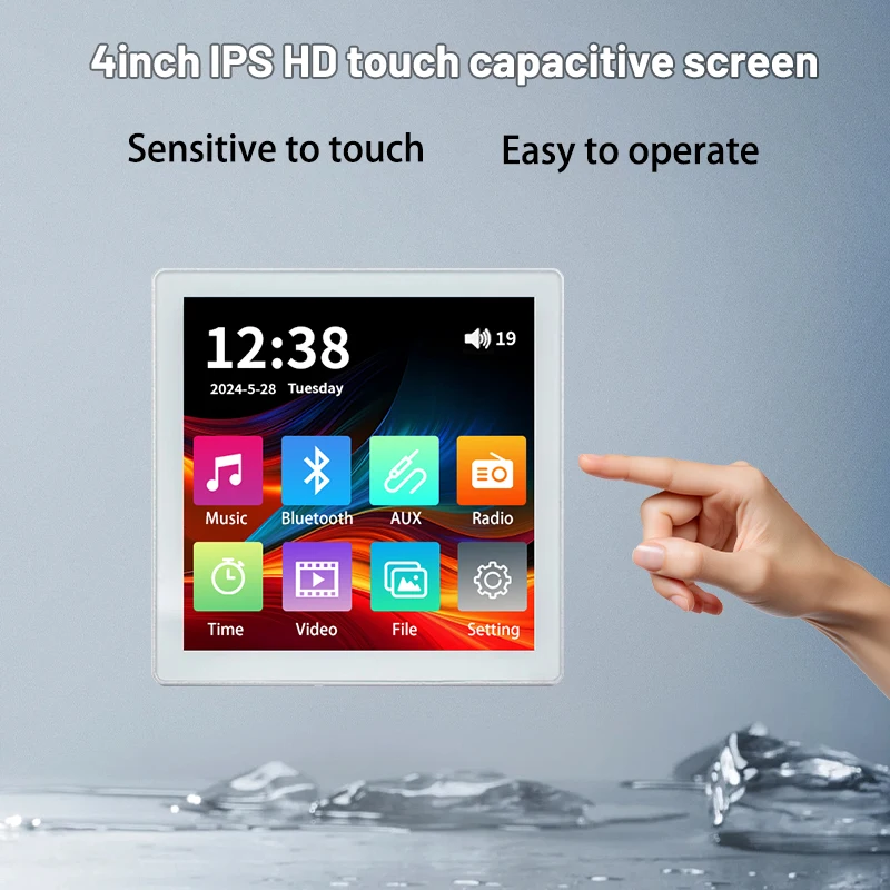 4-дюймовый сенсорный экран домашний Bluetooth-приемник настенный усилитель система