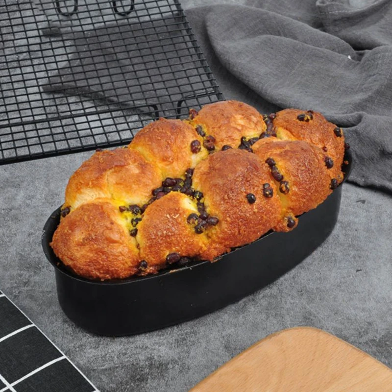 

Oval Shape Cake Mold Carbon Steel Non-Stick Loaf Bread Pastry Tray Gold Black Thickening Kitchen Bakeware Tools Baking Pan