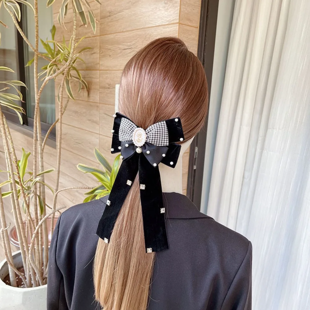 

Большая Ретро изящная решетка головной убор бант универсальные изысканные аксессуары для волос блестящая шпилька для волос