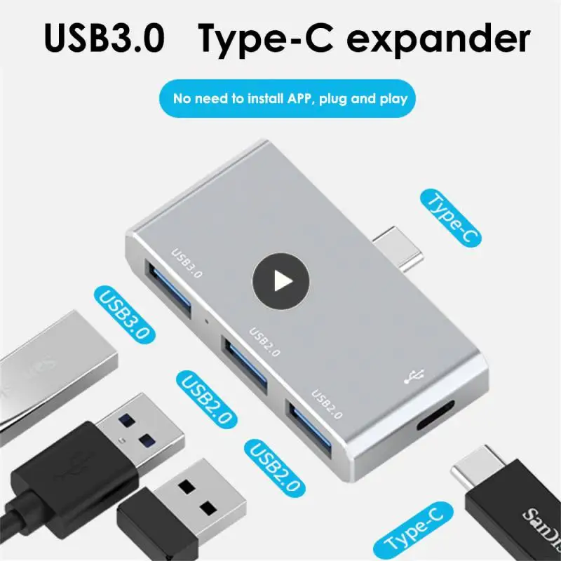 

Разветвитель-адаптер, универсальная плата расширения usb-хаб Mini Pd 60 Вт, Зарядка 4 в 1, концентратор Usb-c, высокоскоростной концентратор с 4 портами типа c