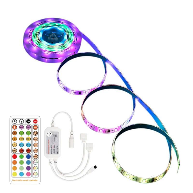 

Светодиодная светильник та 5050, встроенный IC, музыкальный шатер, контроллер Tuya, световая лента, штепсельная вилка европейского стандарта