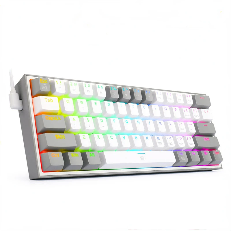 

Механическая игровая мини-клавиатура REDRAGON Fizz K617 RGB USB с красным переключателем, 61 клавиша, проводная Съемная клавиатура с кабелем, портативн...