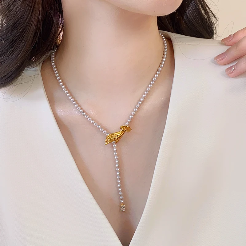 Французское легкое роскошное ручное жемчужное ожерелье для женщин новинка 2024