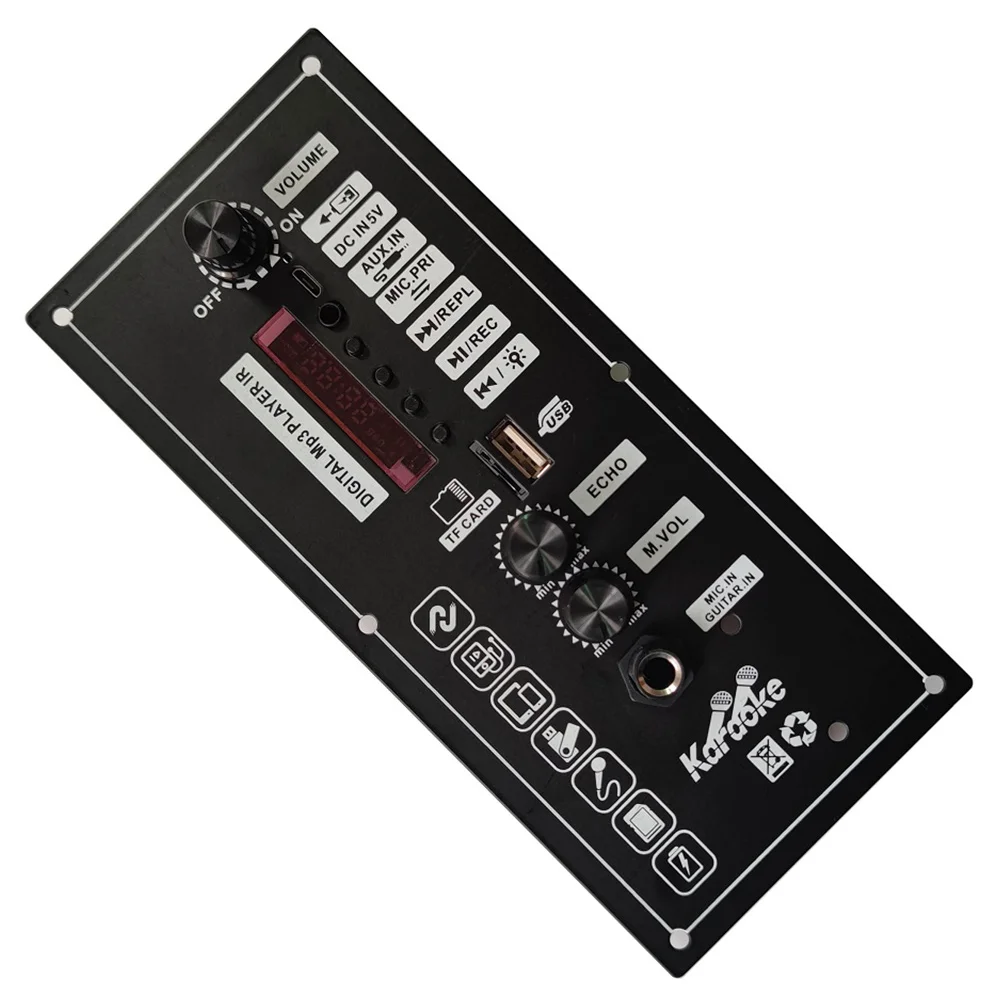 3.7V Amplifier Board Square Dance Speaker Amplifier Support Bluetooth AUX TF-Card U-Disk Recording 5-8Inch Speaker