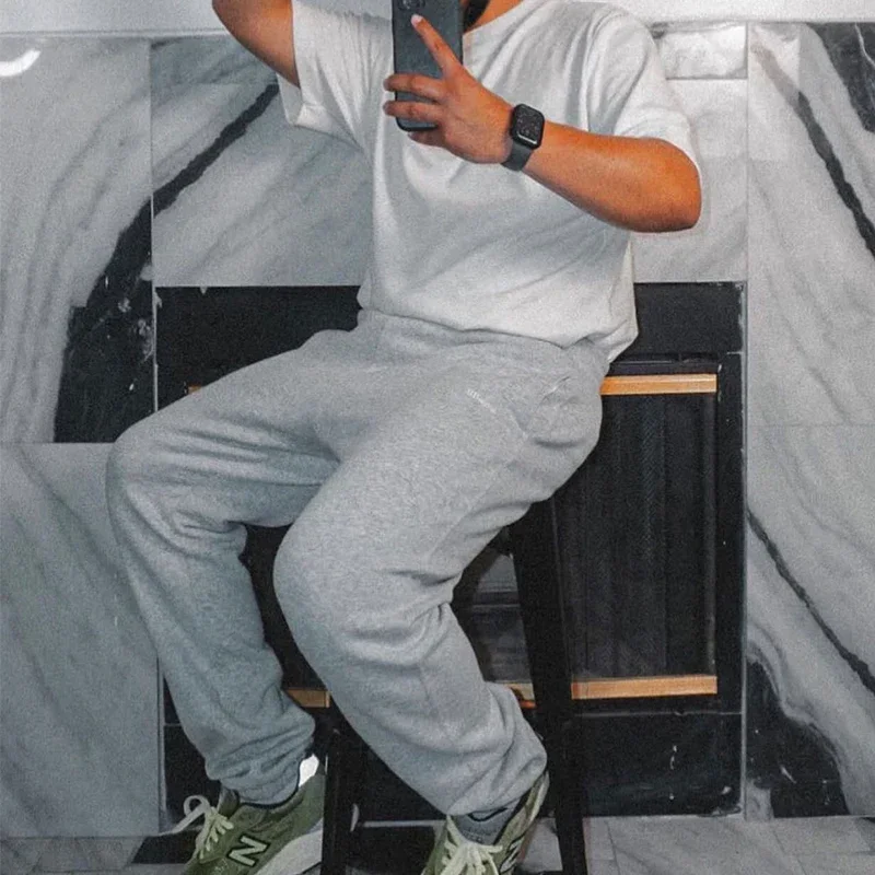 Jjjjound Американские повседневные брюки однотонные свободные спортивные штаны