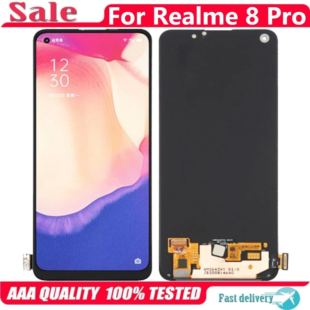 

6.4" Original AMOLED For Realme 8 Pro 8Pro RMX3081 LCD Display Touch Screen Replacement Digitizer Assembly