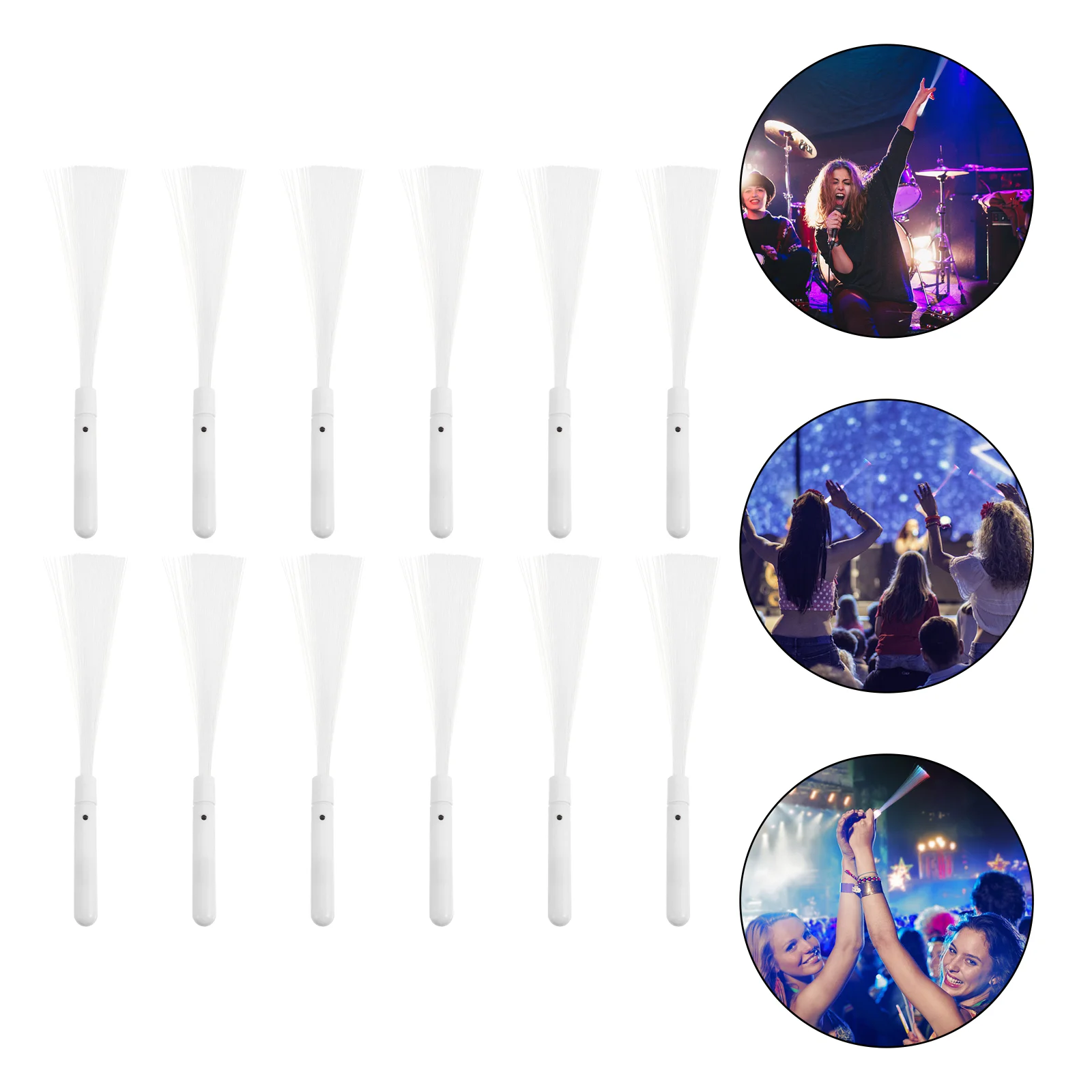 

12 Pcs Fiber Optic Flash Braids Stick Bulk Toys Kids LED Sticks The Glowstick Wedding